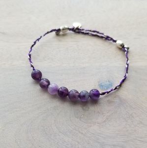 Amethyst and Sterling Alex and Ani Bracelet